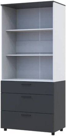 Шафа для одягу Doros Торн Антрацит/Білий 2 ДСП/3Ш (полиці) 90х51.6х200 (DRS-011992)