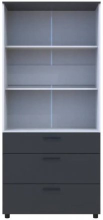 Шафа для одягу Doros Торн Антрацит/Білий 2 ДСП/3Ш (полиці) 90х51.6х200 (DRS-011992)