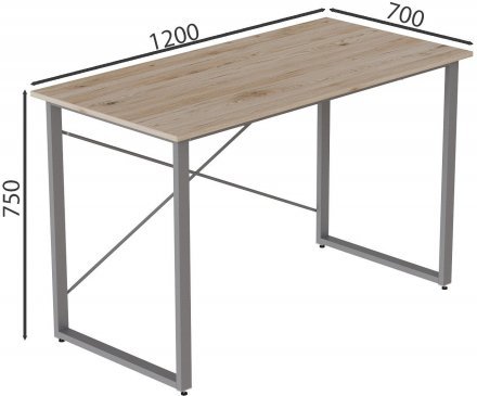 Комп'ютерний стіл Ferrum-decor Дейв 75x120x70 сірий ДСП Дуб Сан-Марино 16мм (FRD-102401)