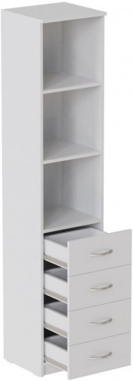 Пенал Анжело Ferrum-decor на 3 полиці із 4 шухлядами 1900x400x380 ДСП Біле 16 мм (FRD-104923)