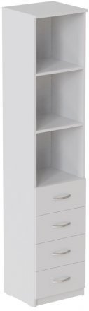 Пенал Анжело Ferrum-decor на 3 полиці із 4 шухлядами 1900x400x380 ДСП Біле 16 мм (FRD-104923)