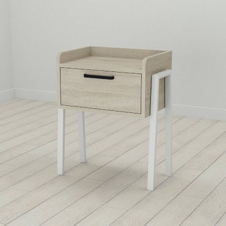 Модульна тумба Ferrum-decor Бетті 540x450x320 метал Білий ДСП Сонома 16 мм (FRD-102993) Модульна тумба Ferrum-decor Бетті 540x450x320 метал Білий ДСП Сонома 16 мм (FRD-102993)