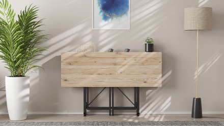 Стіл-книга трансформер Спайдер Ferrum-decor 750x1150x880 Чорний метал ДСП Дуб Сан-Марино 16 мм (FRD-105089)