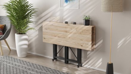 Стіл-книга трансформер Спайдер Ferrum-decor 750x1150x880 Чорний метал ДСП Дуб Сан-Марино 16 мм (FRD-105089)