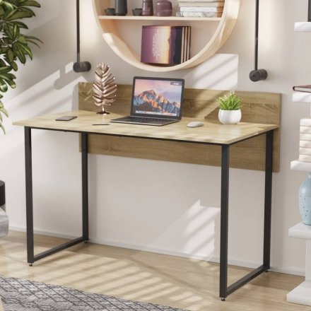 Письмовий стіл Ferrum-decor Скай 75x140x60 чорний ДСП Дуб Сонома 16мм (FRD-103632)