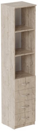 Пенал Анжело Ferrum-decor на 3 полиці з 4 шухлядами 1900x400x380 ДСП Дуб Сан-Марино 16 мм (FRD-104924) Пенал Анжело Ferrum-decor на 3 полиці з 4 шухлядами 1900x400x380 ДСП Дуб Сан-Марино 16 мм (FRD-104924)