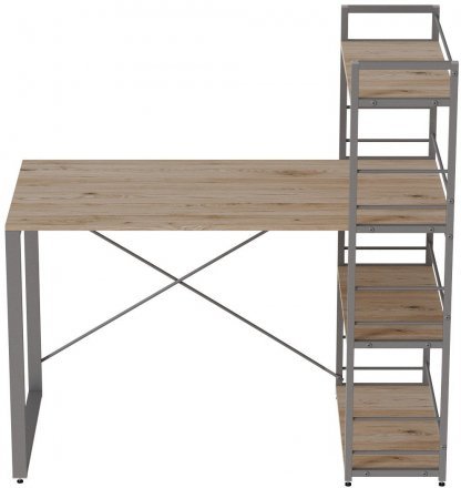Письмовий стіл Ferrum-decor Серії Конект з етажеркою 75x120x60 сірий ДСП Дуб Сан-Марино 16мм (FRD-104231) Письмовий стіл Ferrum-decor Серії Конект з етажеркою 75x120x60 сірий ДСП Дуб Сан-Марино 16мм (FRD-104231)