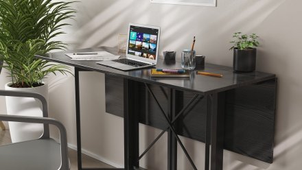 Стіл-книга трансформер Спайдер Ferrum-decor 750x1150x880 Чорний метал ДСП Сосна Кембра 16 мм (FRD-105090)