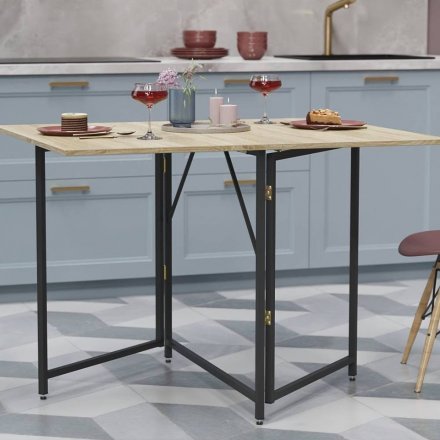 Стіл трансформер книжка Вуді Ferrum-decor 75x130x90 Чорний метал ДСП Дуб Сонома 16 мм (FRD-106746) Стіл трансформер книжка Вуді Ferrum-decor 75x130x90 Чорний метал ДСП Дуб Сонома 16 мм (FRD-106746)