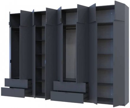 Шафа для одягу Doros Лукас Графіт 4+4 ДСП 340х50х240 DRS-011701 (42005141)