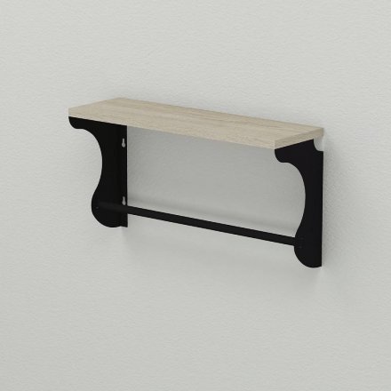 Полиця настінна Ferrum-decor Юзібі 270x500x150 метал Чорний ДСП Сонома 16 мм (FRD-102656)