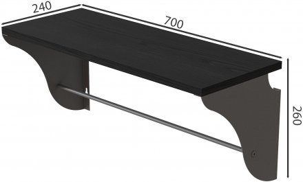 Настінна полиця Ferrum-decor Комфі 260x700x240 метал Сірий ДСП Сосна Кембра 16 мм (FRD-102774) Настінна полиця Ferrum-decor Комфі 260x700x240 метал Сірий ДСП Сосна Кембра 16 мм (FRD-102774)