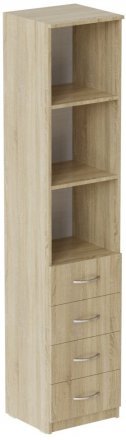Пенал Анжело Ferrum-decor на 3 полиці із 4 шухлядами 1900x400x380 ДСП Дуб Сонома 16 мм (FRD-104926)