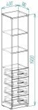 Пенал Анжело Ferrum-decor на 3 полиці із 4 шухлядами 1900x400x380 ДСП Дуб Сонома 16 мм (FRD-104926)