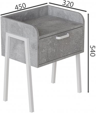 Тумба модульна Ferrum-decor Бетті 540x450x320 метал Білий ДСП Бетон 16 мм (FRD-102996) Тумба модульна Ferrum-decor Бетті 540x450x320 метал Білий ДСП Бетон 16 мм (FRD-102996)