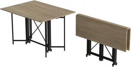 Стіл-книга трансформер Спайдер Ferrum-decor 750x1150x880 Чорний метал ДСП Дуб Сонома 16 мм (FRD-105091)