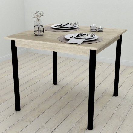 Кухонний стіл Ferrum-decor Агата 75x90x90 Чорний ДСП Сонома 16мм (FRD-106264) Кухонний стіл Ferrum-decor Агата 75x90x90 Чорний ДСП Сонома 16мм (FRD-106264)