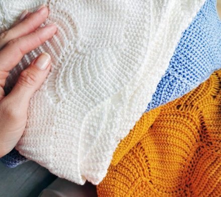 Плед плетений Shell 80x100 см White Coconut lullalove-8108 Плед плетений Shell 80x100 см White Coconut lullalove-8108