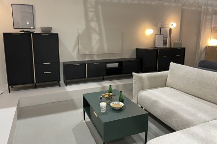 Комод високий Perfect Home Ларс / Lars 2-дверний з 2 шухлядами 2D2S/104 Антрацит (PFH-091020)