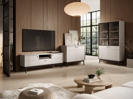 Тумба під ТВ Perfect Home Джапанді / Japandi RTV154 2-дверна з 1 шухядою Кашемір (PFH-091468)