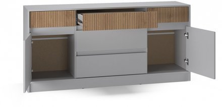 Великий комод із дверима та шухлядами Еверест Стайл-1600 160,2х39х75,4 см Кашемір/Канелла (DTM-073570)
