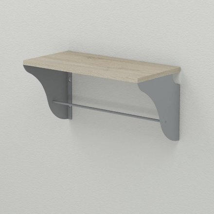 Настінна полиця Ferrum-decor Комфі 260x700x240 метал Сірий ДСП Сонома 16 мм (FRD-102775)