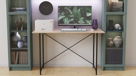 Стіл письмовий Line Лайт Ferrum-decor 750x1000x500 Чорний метал ДСП Дуб Сан-Марино 16 мм (FRD-104837)