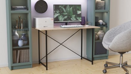 Стіл письмовий Line Лайт Ferrum-decor 750x1000x500 Чорний метал ДСП Дуб Сан-Марино 16 мм (FRD-104837)