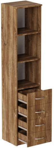 Пенал Анжело Ferrum-decor на 3 полиці з 4 шухлядами 1900x400x380 ДСП Дуб Таверна 16 мм (FRD-104928)