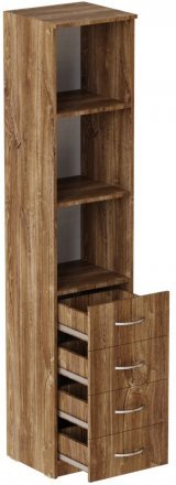 Пенал Анжело Ferrum-decor на 3 полиці з 4 шухлядами 1900x400x380 ДСП Дуб Таверна 16 мм (FRD-104928)