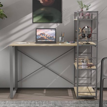 Письмовий стіл Ferrum-decor Серії Конект з етажеркою 75x120x600 сірий ДСП Дуб Сонома 16мм (FRD-104233) Письмовий стіл Ferrum-decor Серії Конект з етажеркою 75x120x600 сірий ДСП Дуб Сонома 16мм (FRD-104233)