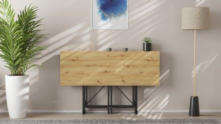 Стіл-книга трансформер Спайдер Ferrum-decor 750x1150x880 Чорний метал ДСП Дуб Артизан 16 мм (FRD-105093)