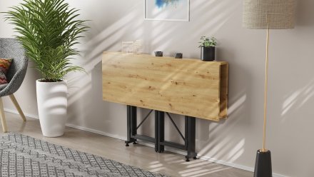Стіл-книга трансформер Спайдер Ferrum-decor 750x1150x880 Чорний метал ДСП Дуб Артизан 16 мм (FRD-105093)