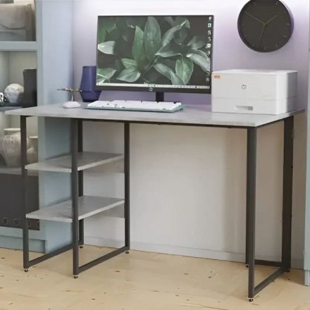 Стіл письмовий Кевін Ferrum-decor 75x100x70 Чорний метал ДСП Бетон 16 мм (FRD-106561) Стіл письмовий Кевін Ferrum-decor 75x100x70 Чорний метал ДСП Бетон 16 мм (FRD-106561)