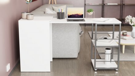 Стіл-тумба трансформер Смарт 2/1 Ferrum-decor 750x1450x500 Чорний метал ДСП Біле 16 мм (FRD-105095) Стіл-тумба трансформер Смарт 2/1 Ferrum-decor 750x1450x500 Чорний метал ДСП Біле 16 мм (FRD-105095)