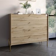 Комод із 4 шухлядами LION Wood із золотими ніжками 100х90х45 см Дуб Аппалачі (LION-042963) Комод із 4 шухлядами LION Wood із золотими ніжками 100х90х45 см Дуб Аппалачі (LION-042963)