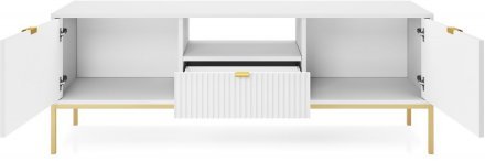 Тумба під телевізор Perfect Home Нова / Nova 2-дверна з 1 шухлядою і золотими ніжками RTV154 Білий (PFH-091224) Тумба під телевізор Perfect Home Нова / Nova 2-дверна з 1 шухлядою і золотими ніжками RTV154 Білий (PFH-091224)