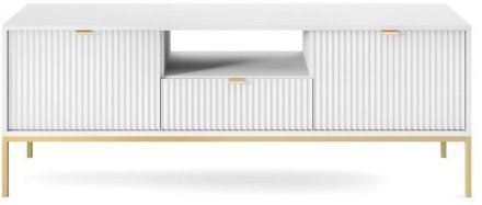 Тумба під телевізор Perfect Home Нова / Nova 2-дверна з 1 шухлядою і золотими ніжками RTV154 Білий (PFH-091224) Тумба під телевізор Perfect Home Нова / Nova 2-дверна з 1 шухлядою і золотими ніжками RTV154 Білий (PFH-091224)