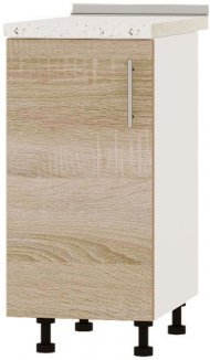 Кухонний модуль Оптіма Низ Н83-390 Білий/Дуб Сонома (без стільниці) 390х461х820 мм (DTM-072651)