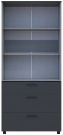 Шафа для одягу Doros Торн Антрацит/Сірий 2 ДСП/3Ш (полиці) 90х51.6х200 (DRS-011996)