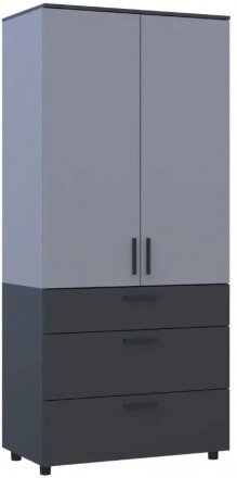 Шафа для одягу Doros Торн Антрацит/Сірий 2 ДСП/3Ш (полиці) 90х51.6х200 (DRS-011996)
