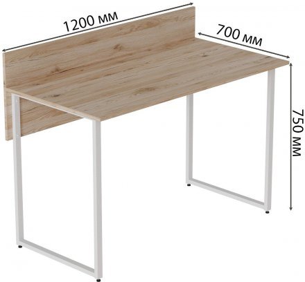 Комп'ютерний стіл Ferrum-decor Скай 75x120x70 білий ДСП Дуб Сан-Марино 32мм (FRD-101109)