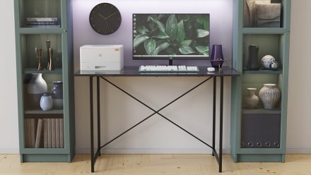 Стіл письмовий Line Лайт Ferrum-decor 750x1000x500 Чорний метал ДСП Сосна Кембра 16 мм (FRD-104838)