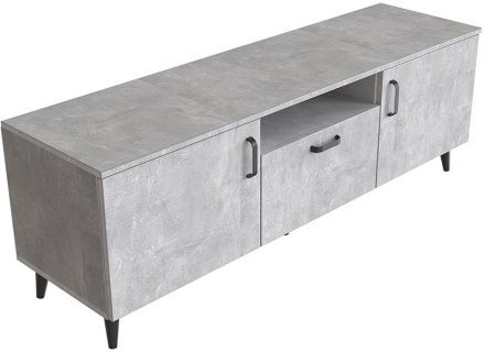 Тумба Лестер на конусних ніжках Ferrum-decor 48x139x38 Чорний метал ДСП Бетон 16 мм (FRD-106801) Тумба Лестер на конусних ніжках Ferrum-decor 48x139x38 Чорний метал ДСП Бетон 16 мм (FRD-106801)