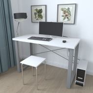 Письмовий стіл Ferrum-decor Драйв 750x1200x700 Сірий метал ДСП Біле 16 мм (FRD-103178)
