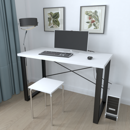 Письмовий стіл Ferrum-decor Драйв 750x1000x600 Чорний метал ДСП Біле 32 мм (FRD-103296) Письмовий стіл Ferrum-decor Драйв 750x1000x600 Чорний метал ДСП Біле 32 мм (FRD-103296)