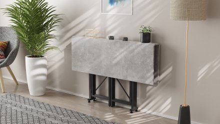 Стіл-книга трансформер Спайдер Ferrum-decor 750x1150x880 Чорний метал ДСП Бетон 16 мм (FRD-105094)
