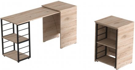 Стіл-тумба трансформер Смарт 2/1 Ferrum-decor 750x1450x500 Чорний метал ДСП Дуб Сан-Марино 16 мм (FRD-105096) Стіл-тумба трансформер Смарт 2/1 Ferrum-decor 750x1450x500 Чорний метал ДСП Дуб Сан-Марино 16 мм (FRD-105096)