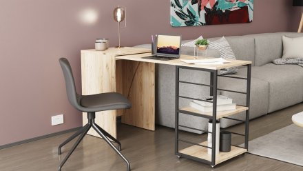 Стіл-тумба трансформер Смарт 2/1 Ferrum-decor 750x1450x500 Чорний метал ДСП Дуб Сан-Марино 16 мм (FRD-105096) Стіл-тумба трансформер Смарт 2/1 Ferrum-decor 750x1450x500 Чорний метал ДСП Дуб Сан-Марино 16 мм (FRD-105096)