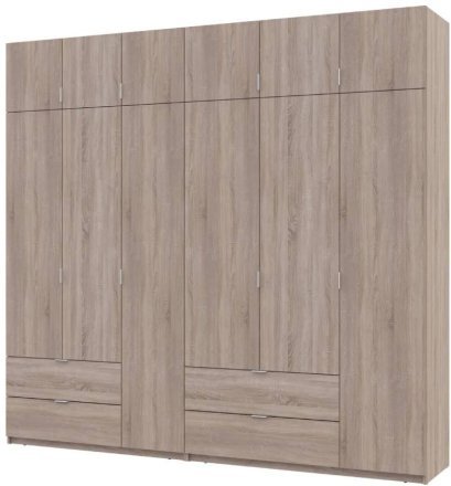 Шафа для одягу Doros Лукас Дуб сонома 3+3 ДСП 255х50х240 DRS-011704 (42005111) Шафа для одягу Doros Лукас Дуб сонома 3+3 ДСП 255х50х240 DRS-011704 (42005111)